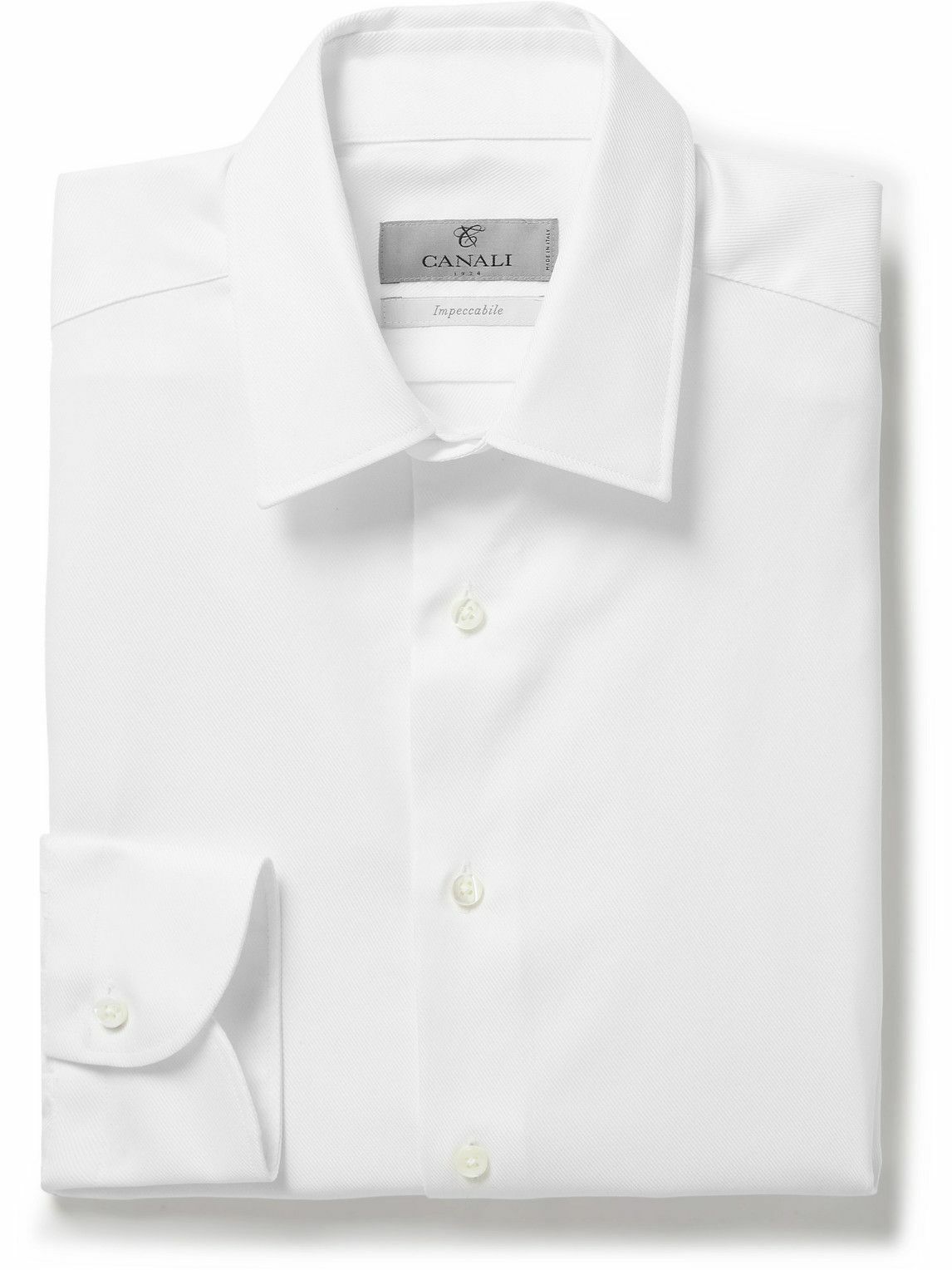 Canali Impeccable SlimFit CottonTwill Shirt White Canali