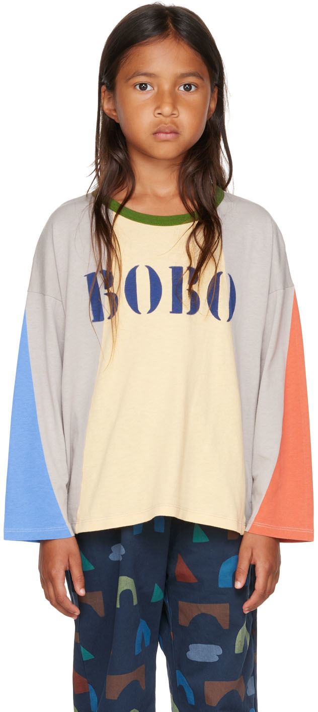 Bobo Choses Kids Multicolor Paneled Long Sleeve T-Shirt