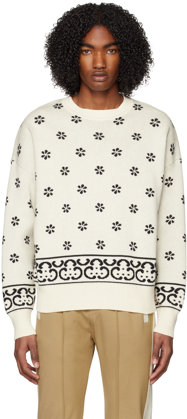 Rhude White Jacquard Sweater Rhude