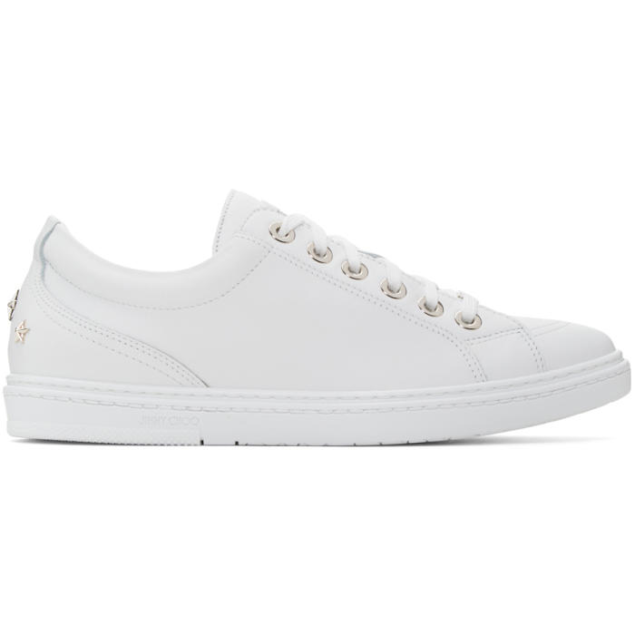 Jimmy Choo White Calfskin Low Top Sneakers
