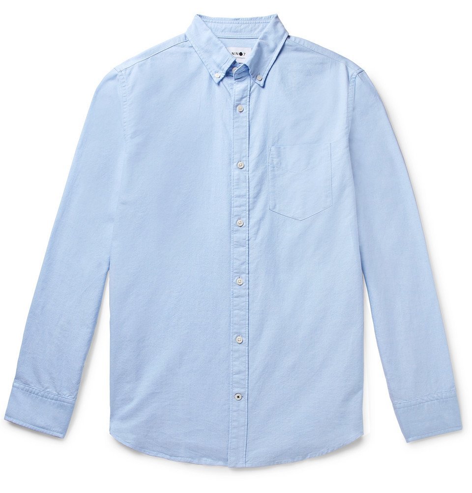 NN07 - Levon Button-Down Collar Cotton Oxford Shirt - Light blue NN07