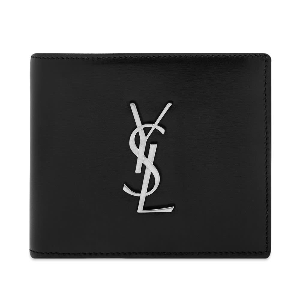 Saint Laurent East West YSL Metal Logo Billfold Wallet Saint Laurent