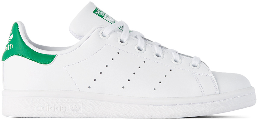 Photo: adidas Kids Kids White & Green Lace-Up Stan Smith Sneakers