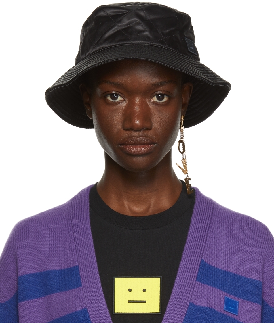 Acne Studios Black Quilted Bucket Hat Acne Studios