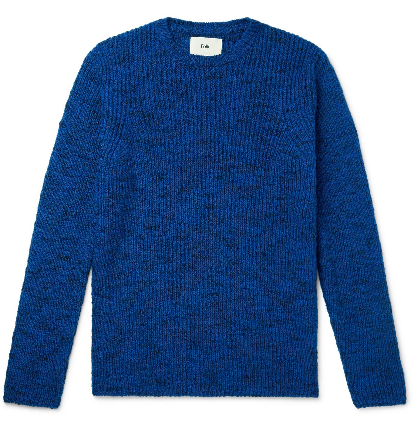 Folk - Ripple Mélange Wool-Blend Sweater - Blue Folk