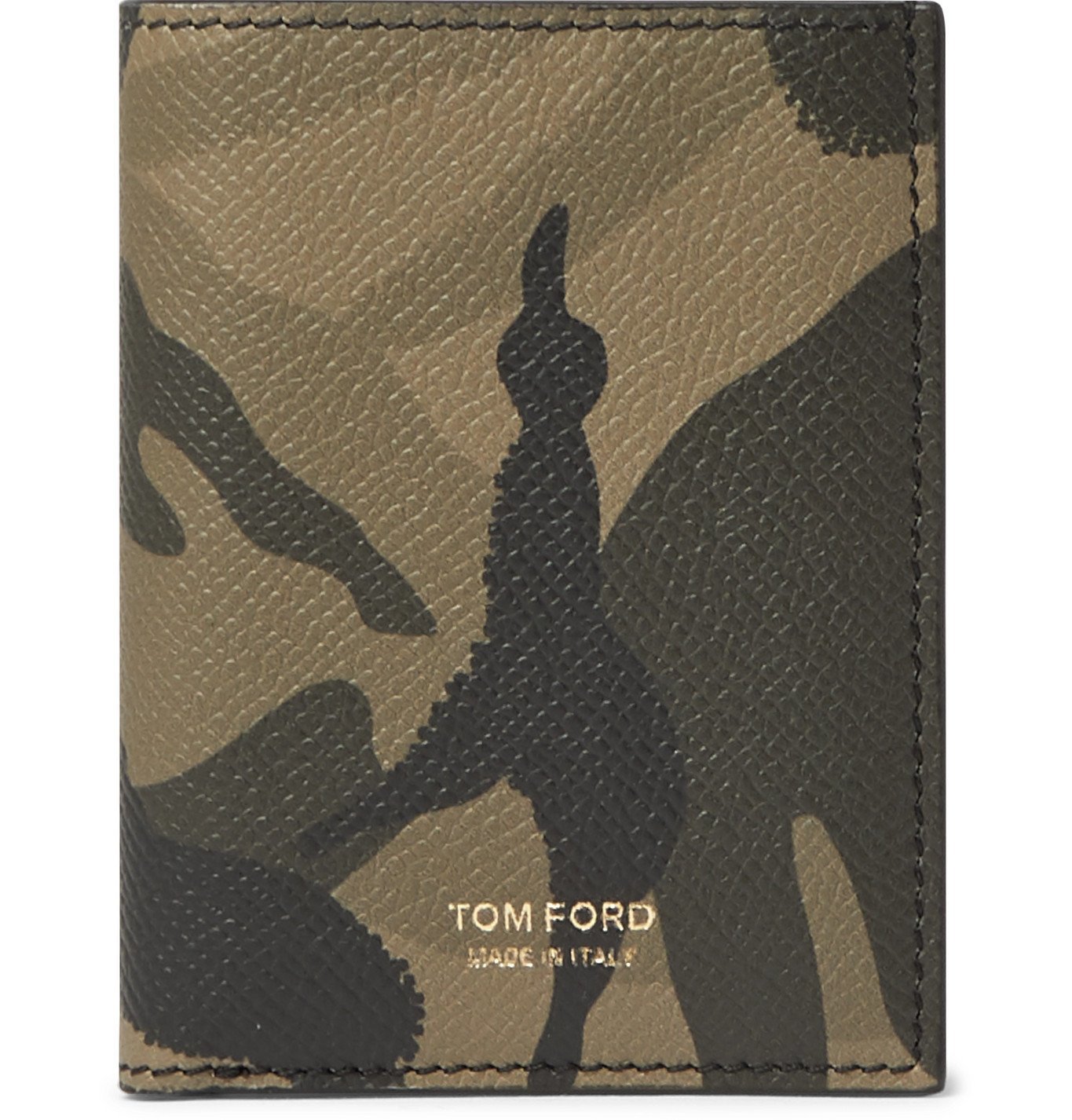 TOM FORD - Camouflage-Print Full-Grain Leather Billfold Wallet - Gray TOM  FORD