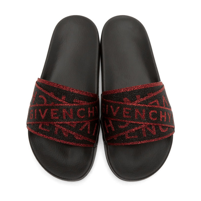 red glitter slides