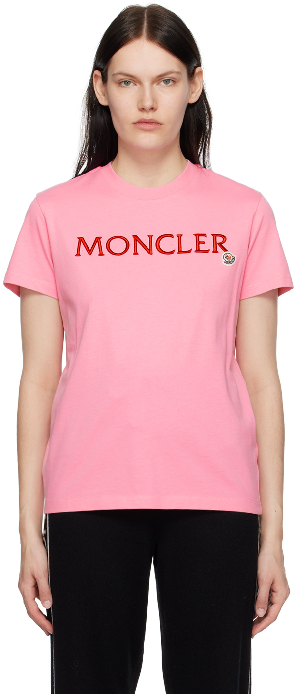 Moncler Pink Embroidered TShirt Moncler