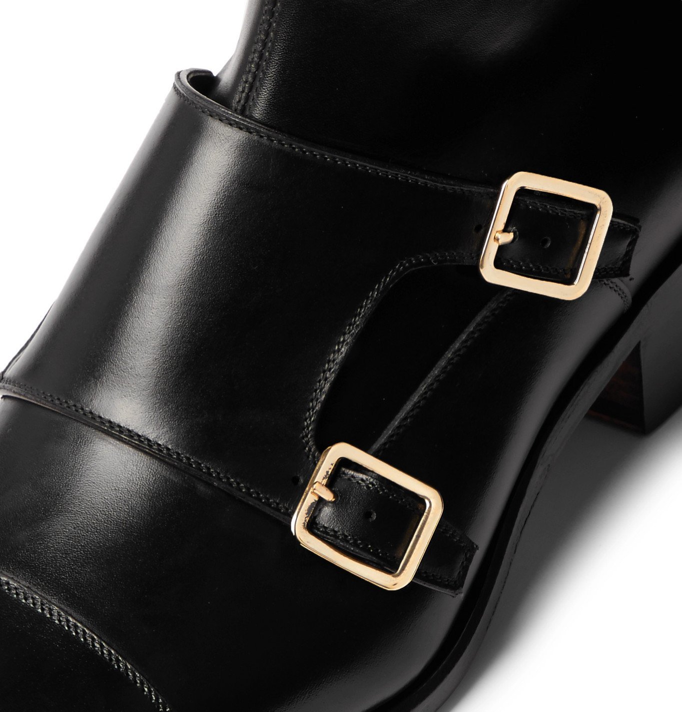 TOM FORD - Leather Monk-Strap Boots - Black TOM FORD