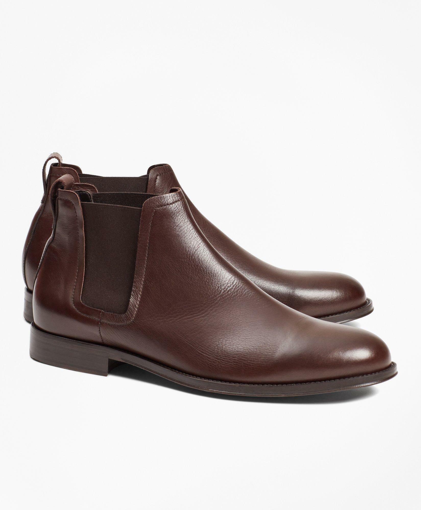 Photo: Brooks Brothers Men's Leather Chelsea Boots | Brown