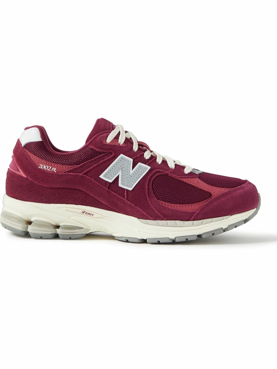 New Balance - 2002R Leather-Trimmed Suede and Mesh Sneakers - Burgundy