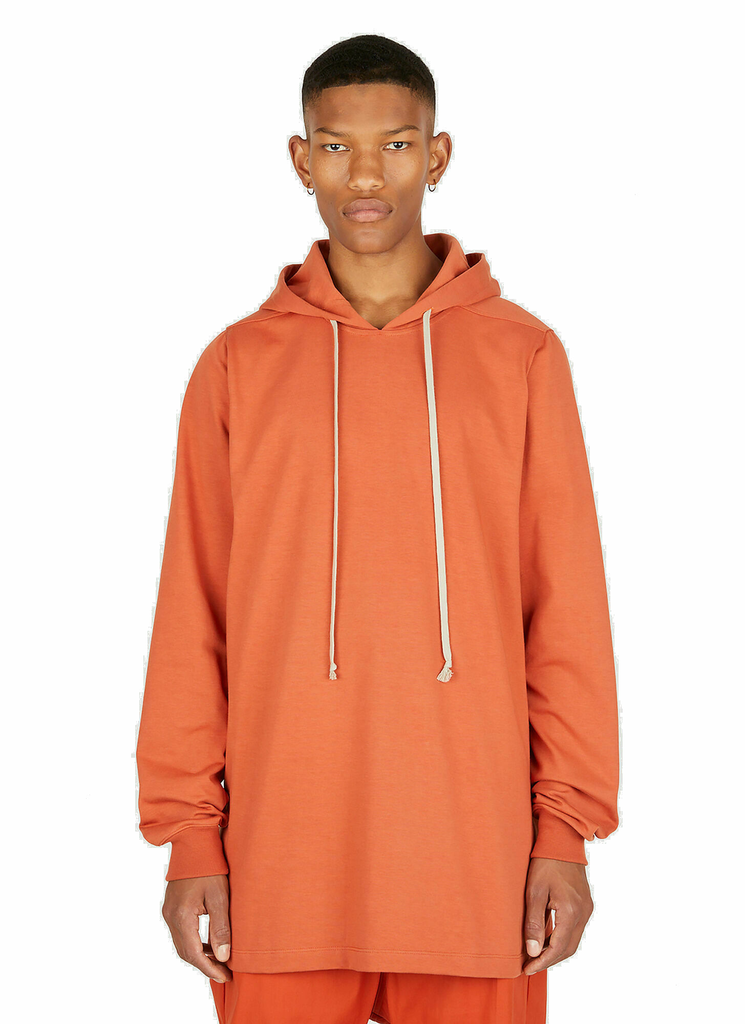 Photo: Longline Hooded Sweatshirt in Orange