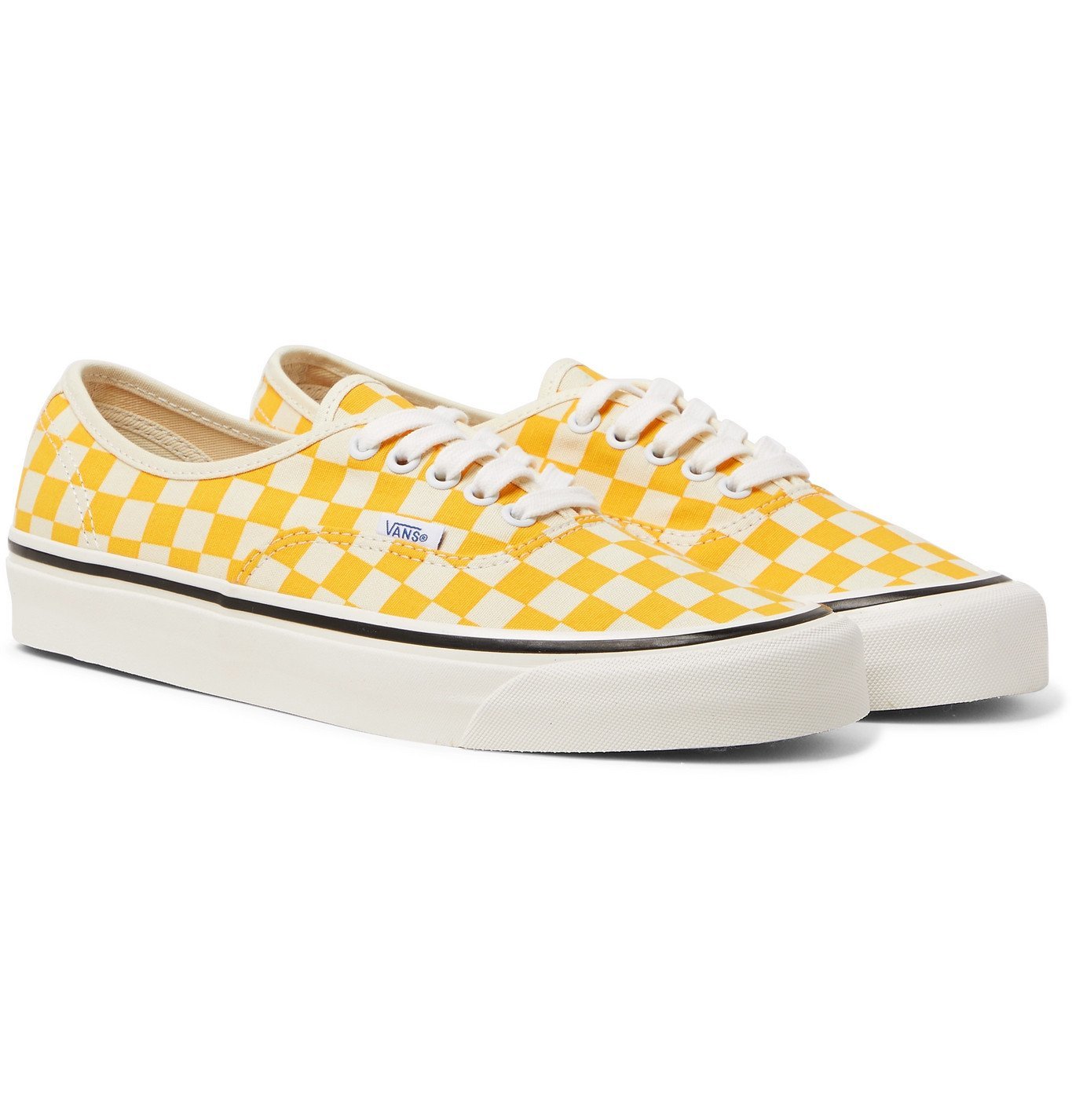 vans authentic checkerboard yellow