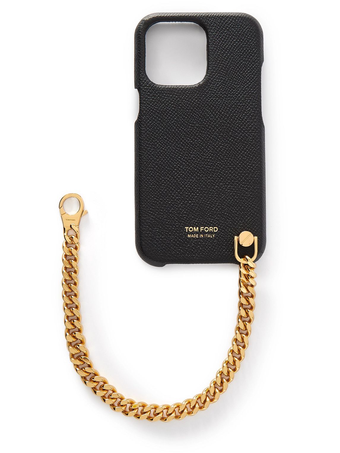 TOM FORD - Logo-Print Full-Grain Leather iPhone 12 Pro Case with 