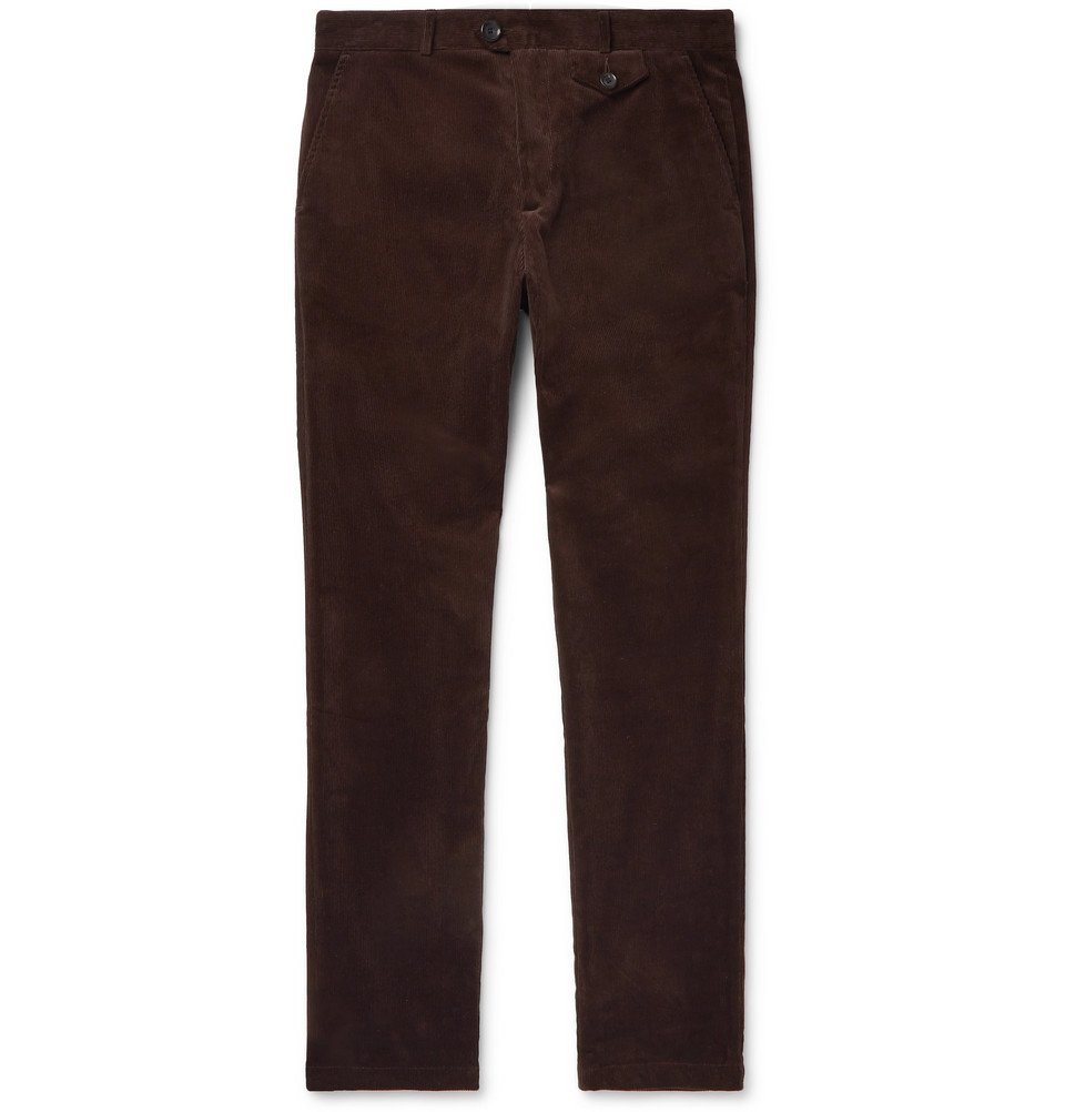 Oliver Spencer - Fishtail Cotton-Corduroy Trousers - Men - Brown