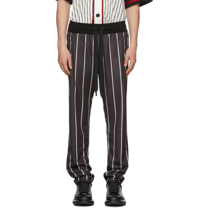 Dolce and Gabbana Black and White Striped Loose-Fit Trousers Dolce & Gabbana