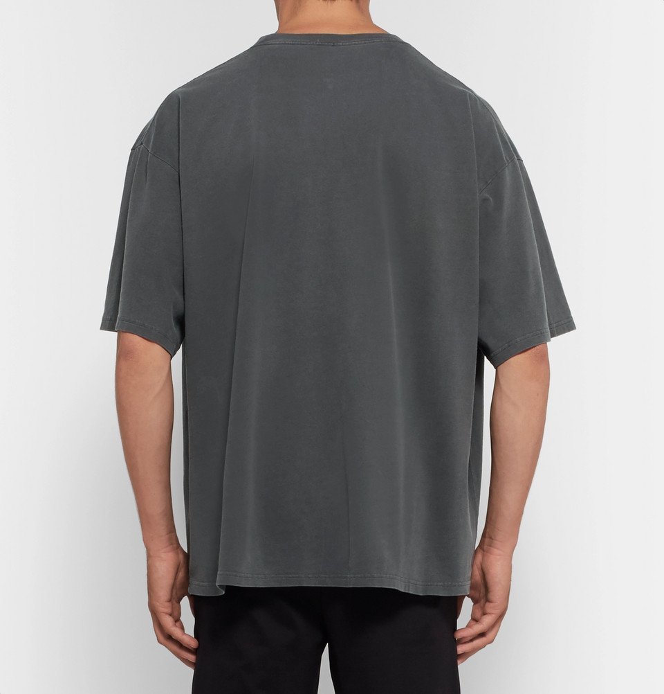 Balenciaga - Oversized Printed Cotton-Jersey T-Shirt - Men - Gray ...