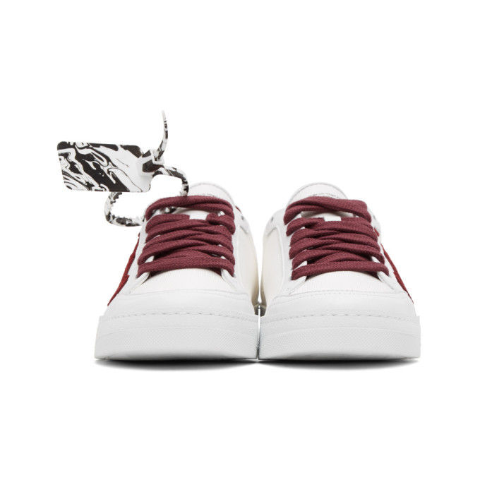 off white burgundy sneakers