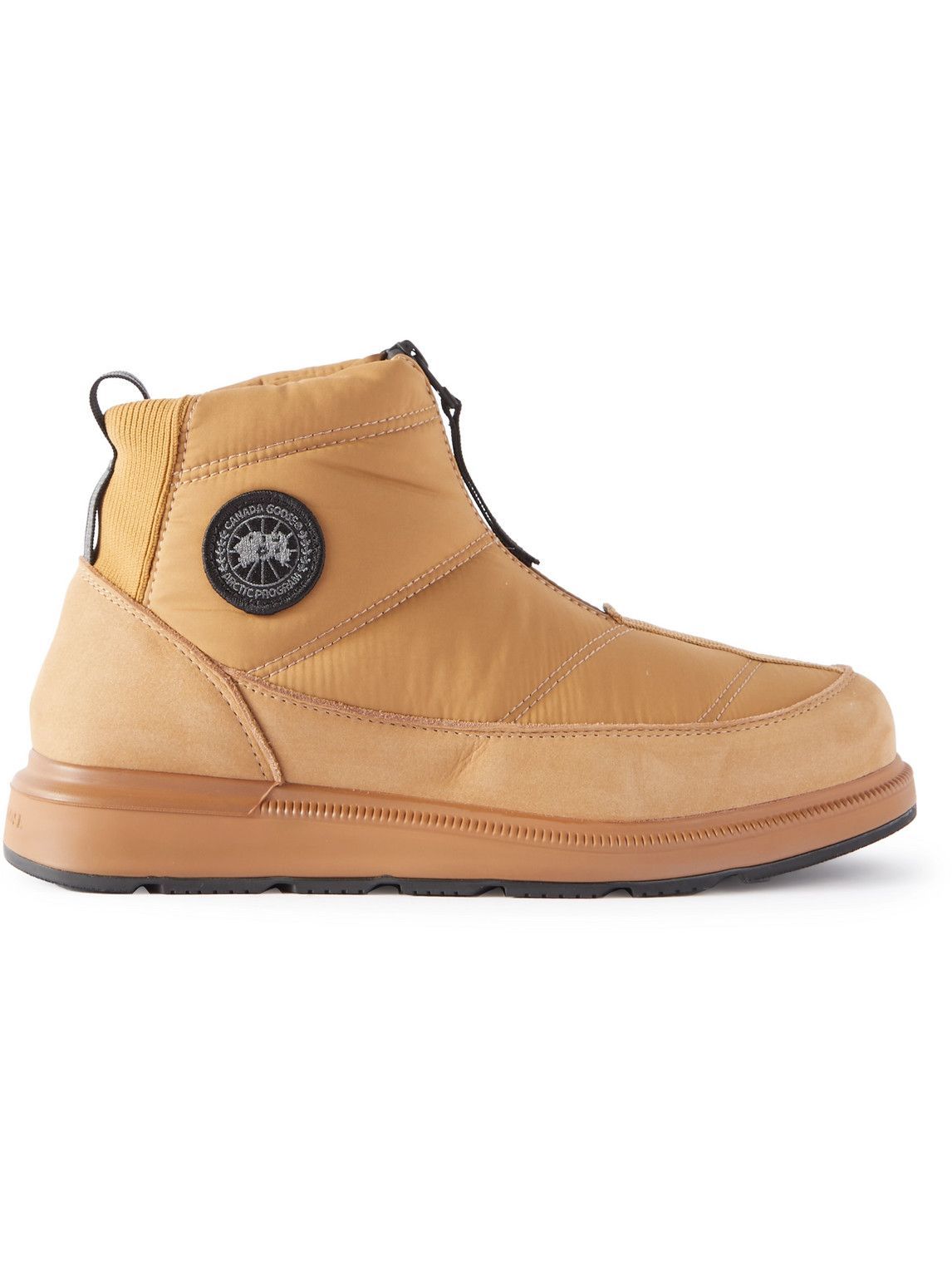 Canada Goose Crofton LeatherTrimmed Quilted Shell Boots Brown