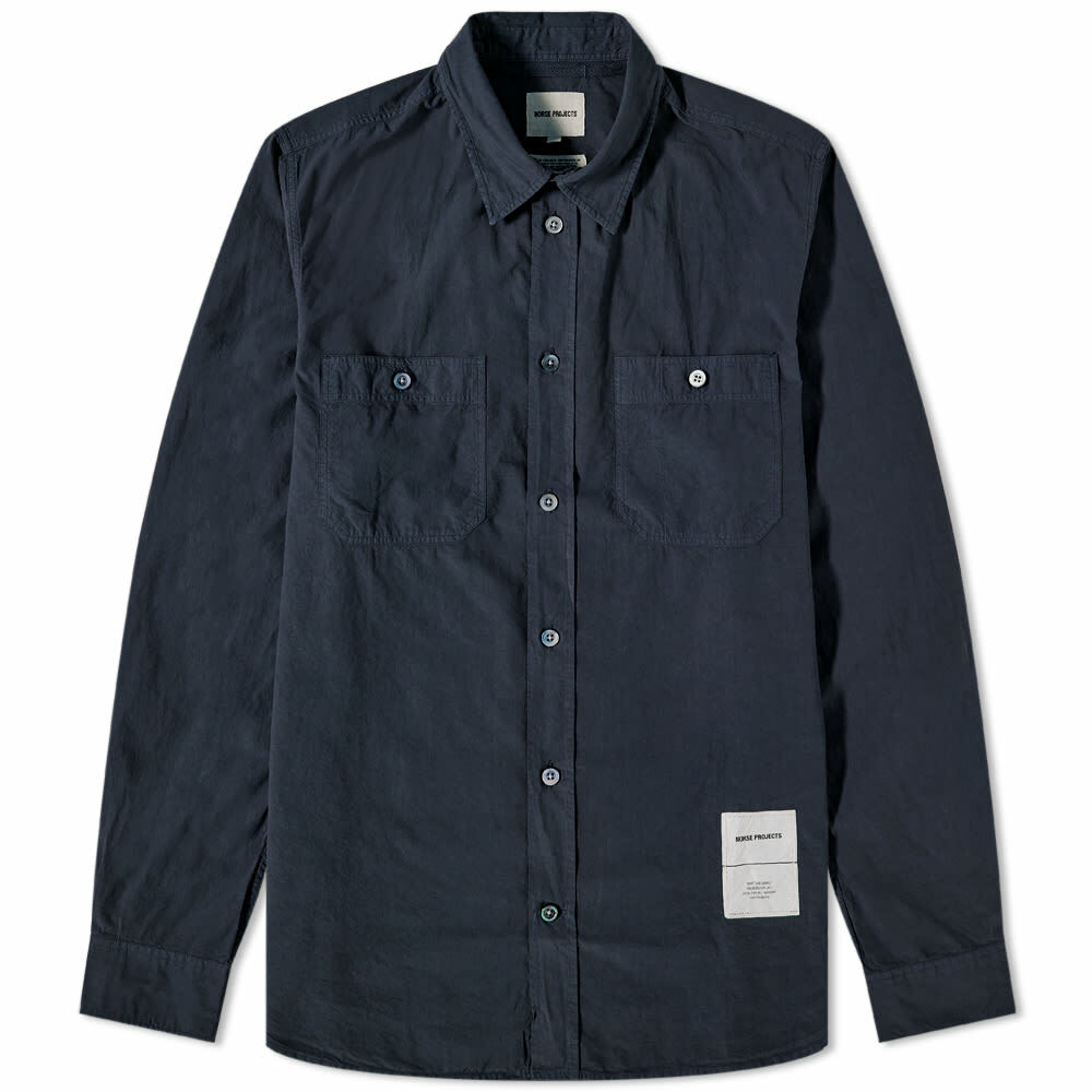 Norse Projects Men's Silas Tab Series Shirt in Dark Navy Norse Projects