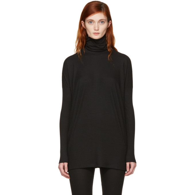 MM6 Maison Martin Margiela Black Ribbed Turtleneck MM6 Maison Margiela