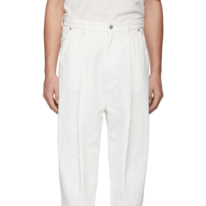 19AW HED MAYNER WHITE PLEATED JEANS - デニム/ジーンズ