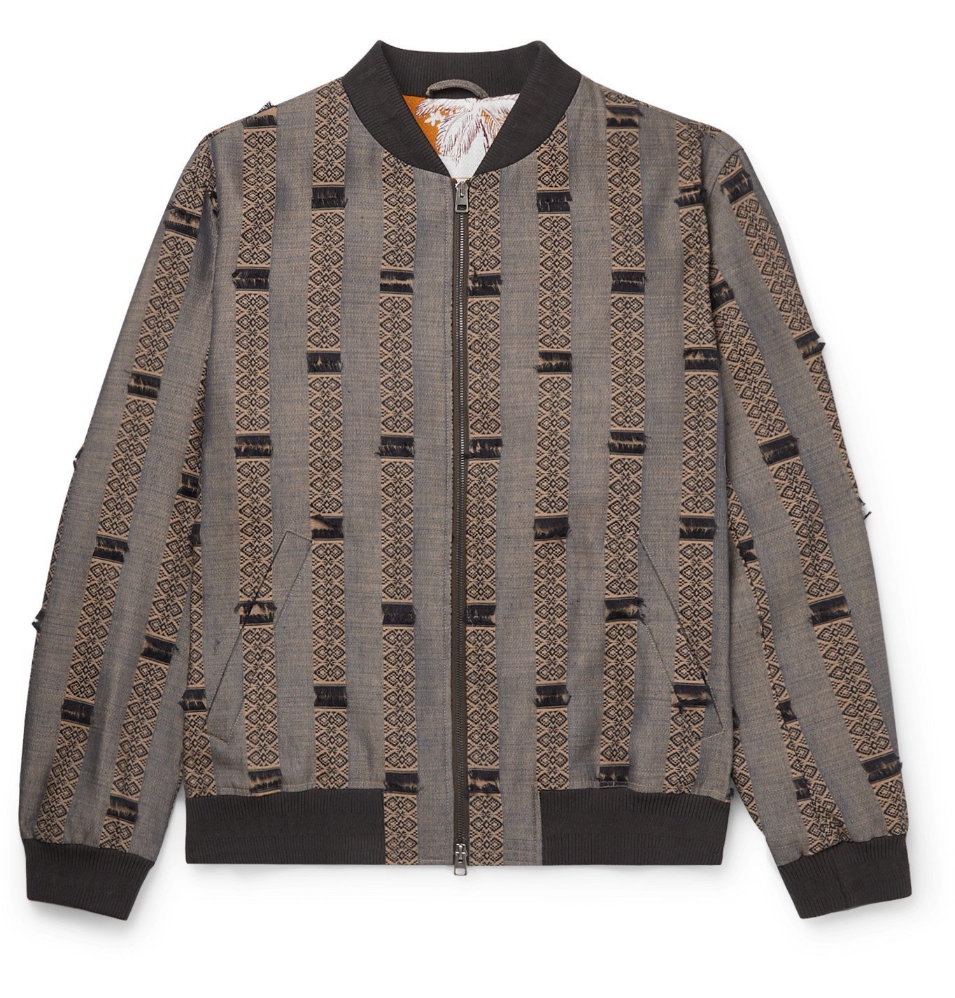 Etro - Wool and Silk-Blend Jacquard Bomber Jacket - Gray Etro