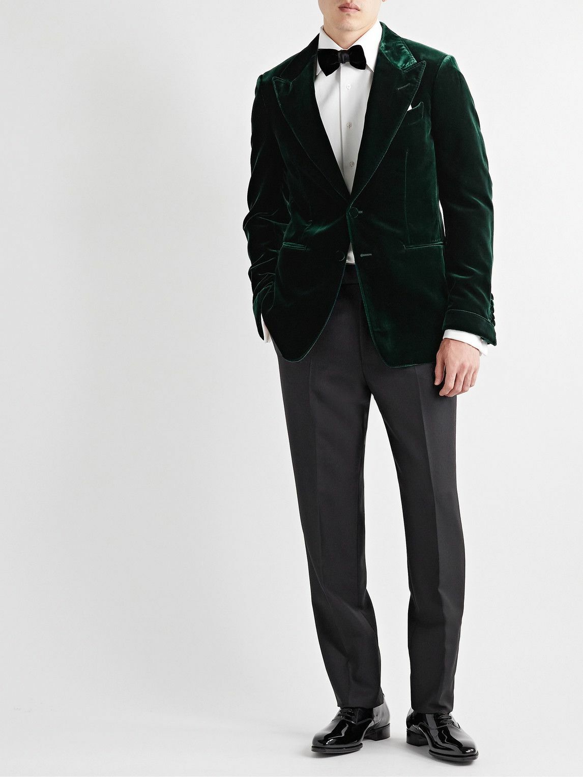 TOM FORD - Shelton Slim-Fit Velvet Tuxedo Jacket - Green TOM FORD