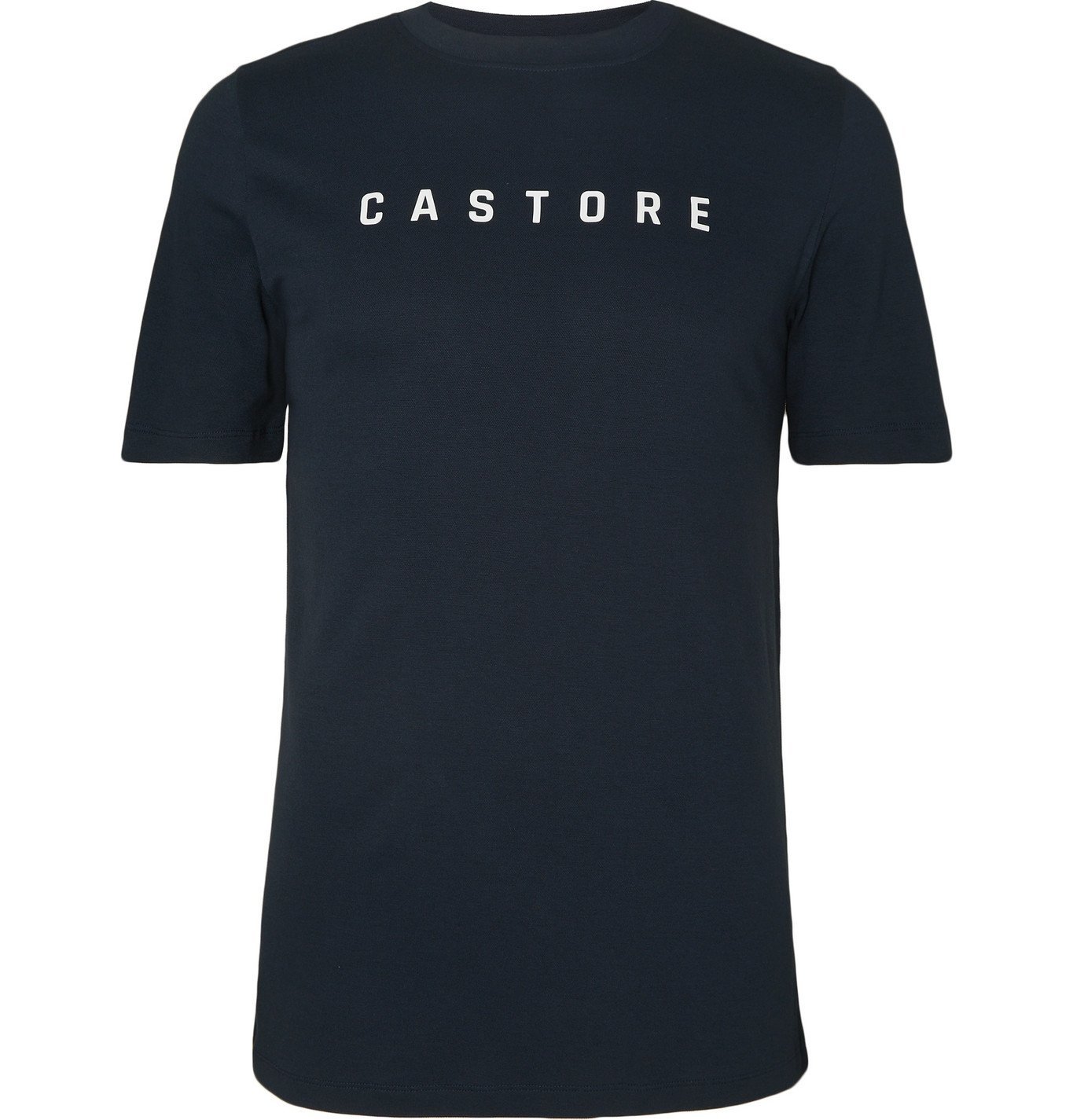 CASTORE Johannson LogoPrint StretchPiqué TShirt Blue CASTORE