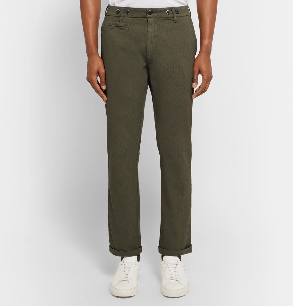 Barena - Stretch-Cotton Drill Trousers - Men - Green Barena