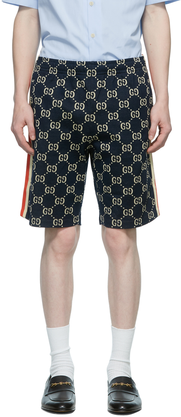 Gucci Navy GG Jacquard Shorts Gucci