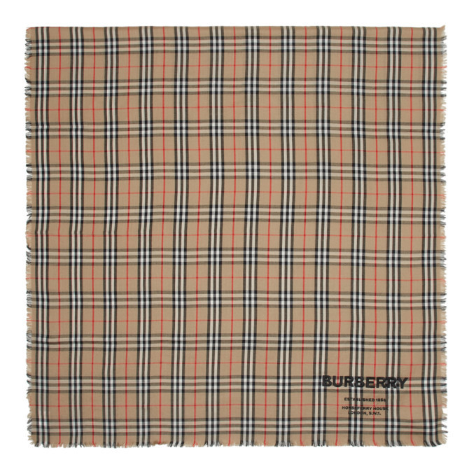 tan check scarf