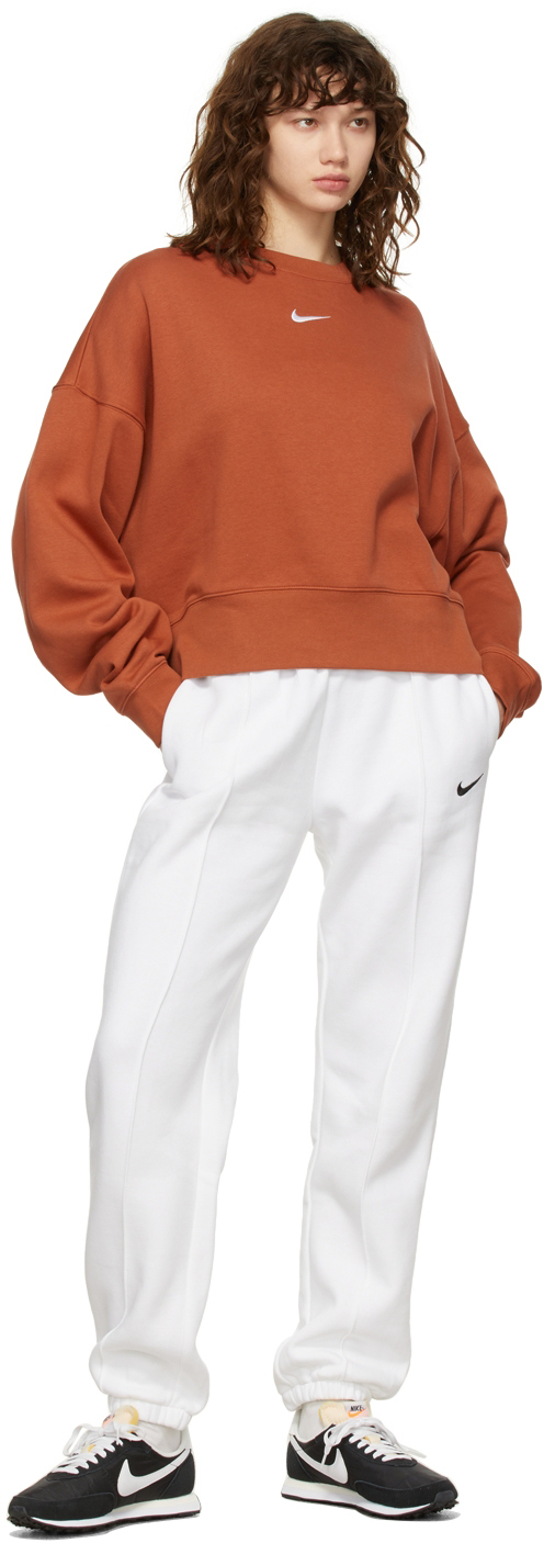 Nike Orange Fleece Oversized Sweater Nike