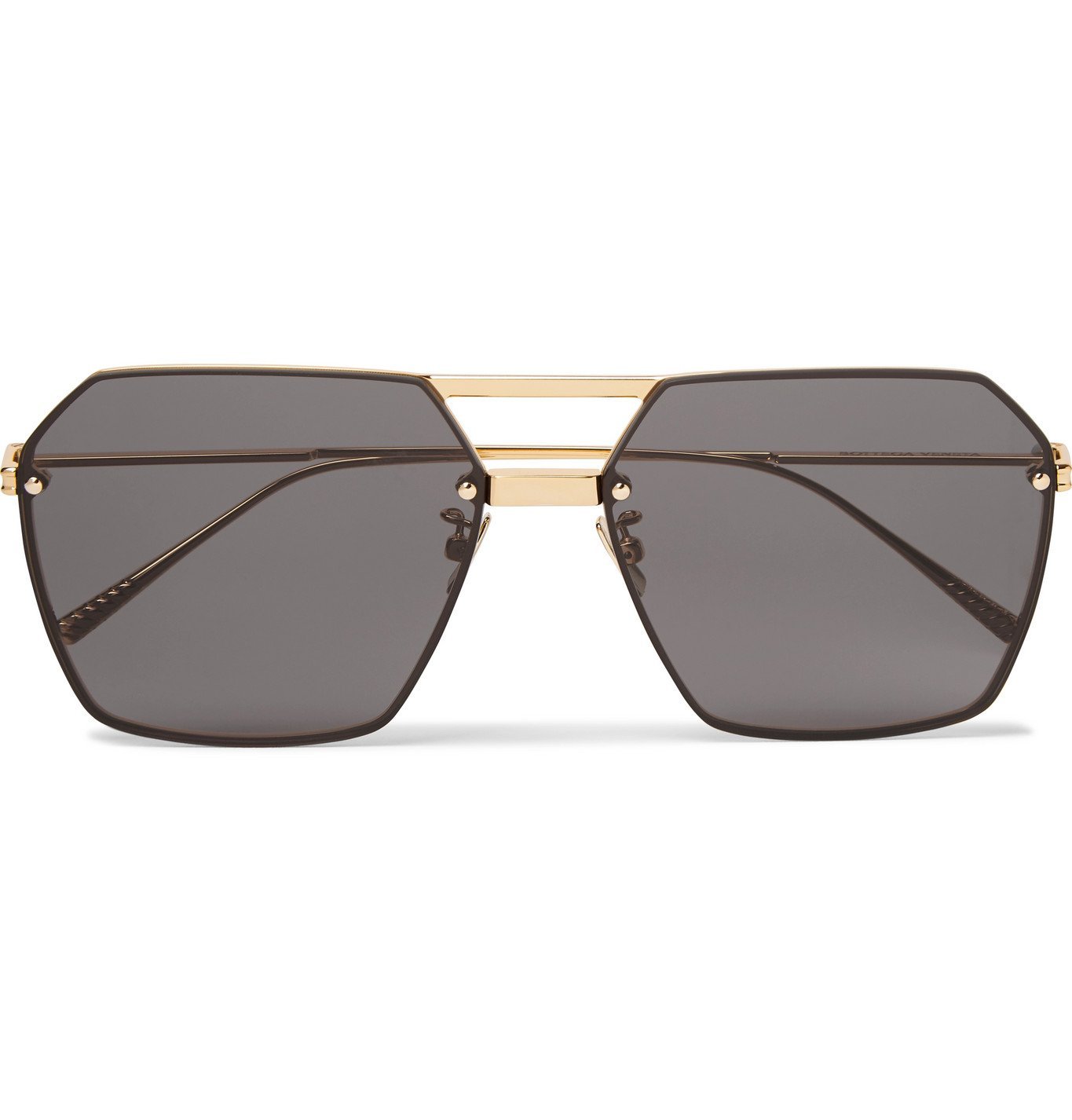 Bottega AviatorStyle GoldTone Sunglasses Gold Bottega
