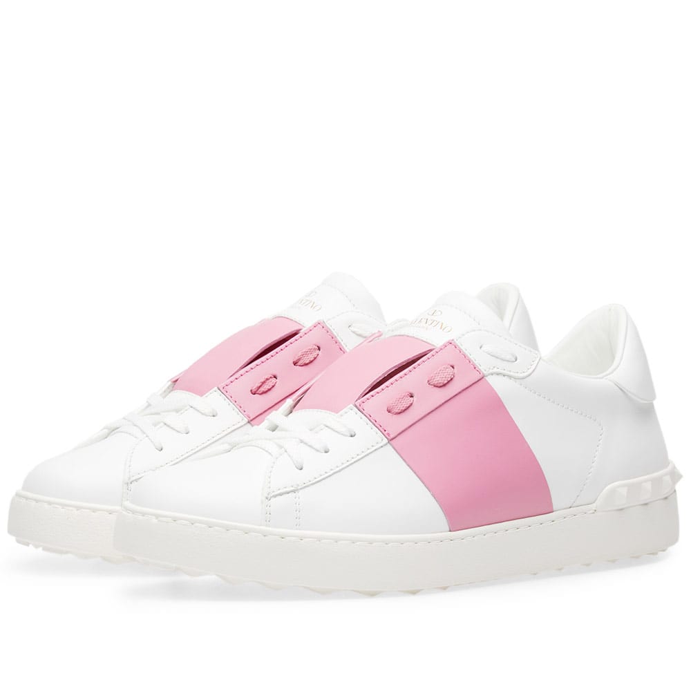 valentino sneakers white and pink