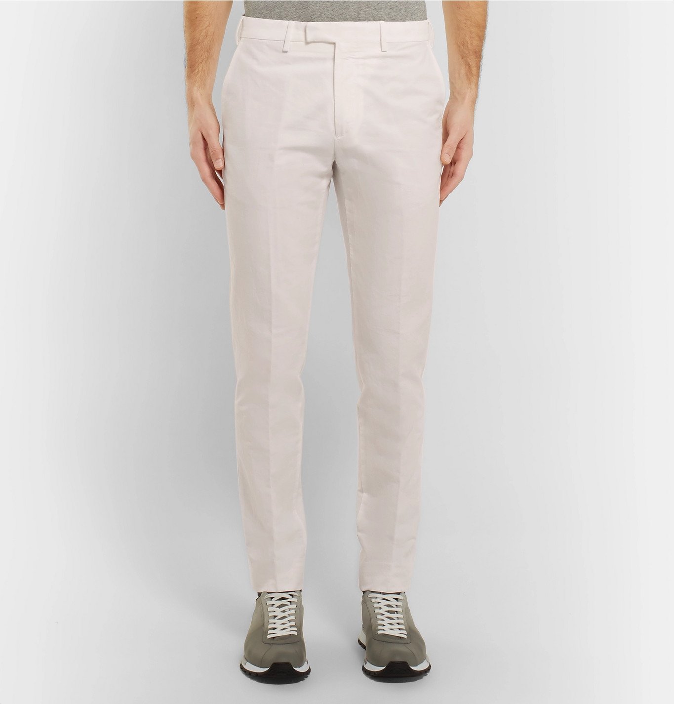 SALLE PRIVÉE - Gehry Slim-Fit Cotton and Linen-Blend Chinos - White ...