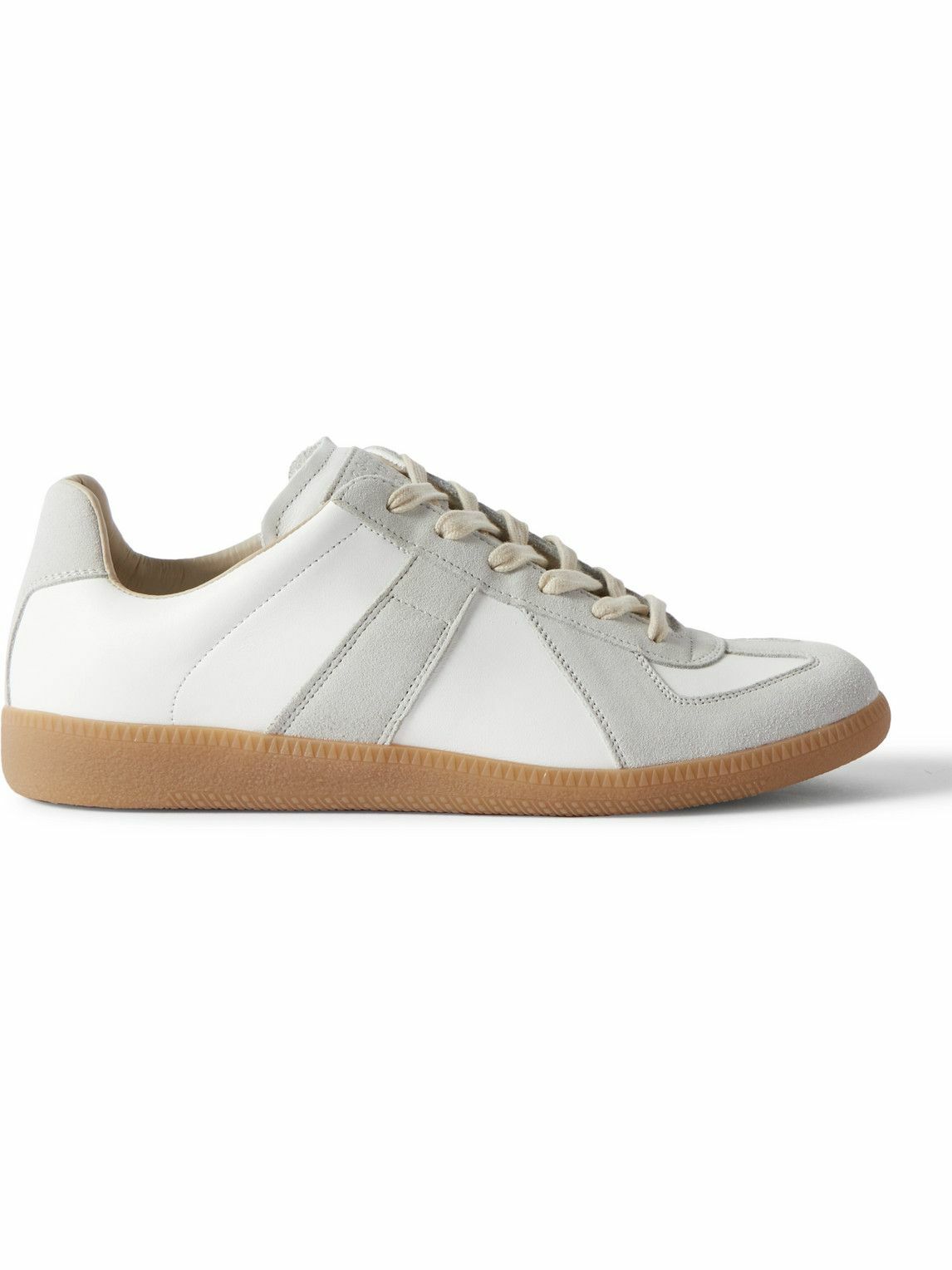 Maison Margiela - Replica Leather and Suede Sneakers - White Maison ...