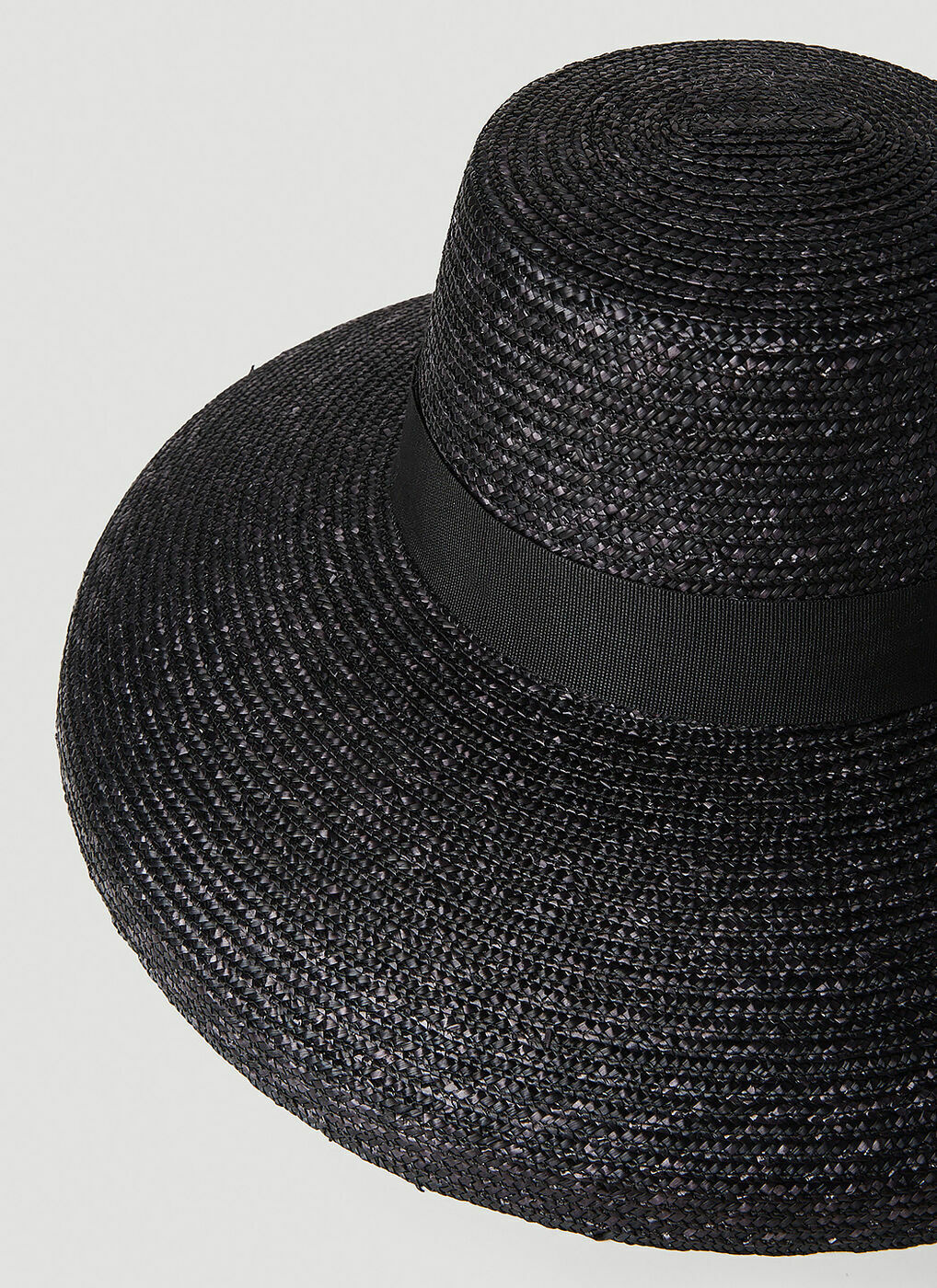 Max Mara - Corona Raffia Hat in Black Max Mara