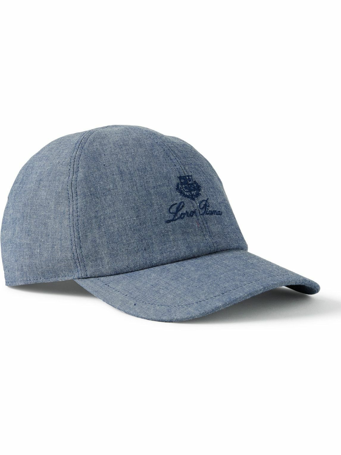 Photo: Loro Piana - Logo-Embroidered Cotton-Chambray Baseball Cap - Blue