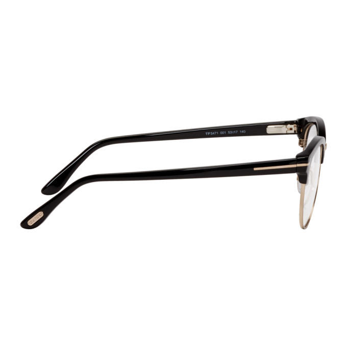 Tom Ford Black and Gold Horn Rim Glasses TOM FORD