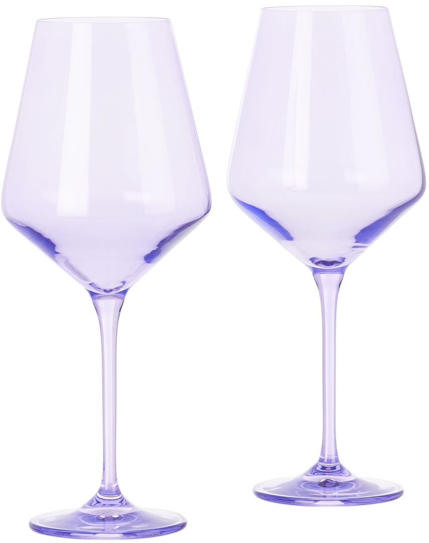 Estelle Colored Glass TwoPack Purple Wine Glasses, 16.5 oz
