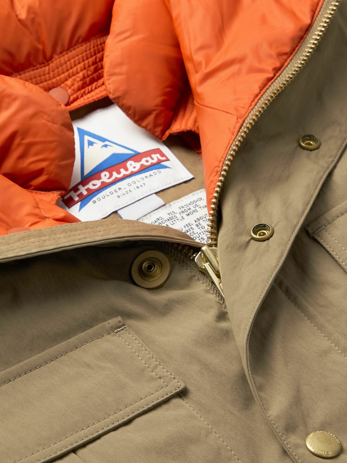 Holubar Deer Hunter Shell Hooded Down Jacket Brown Holubar