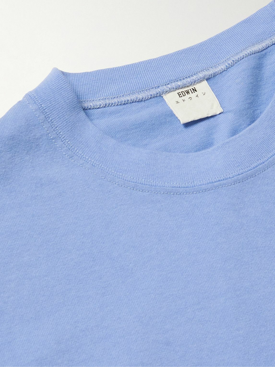 EDWIN LogoAppliquéd CottonJersey TShirt Purple Edwin