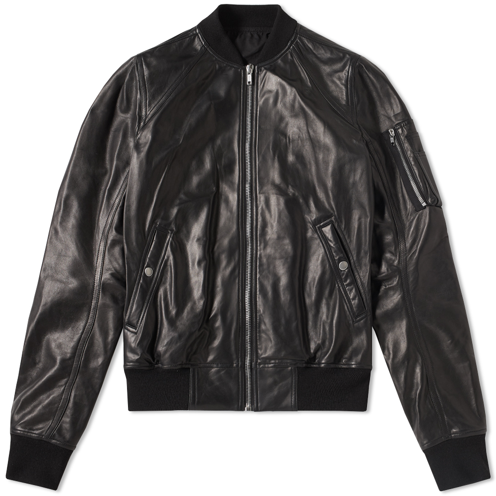 Rick Owens Raglan MA-1 Leather Bomber Rick Owens