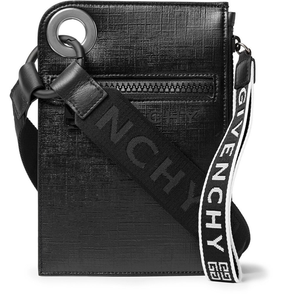 Givenchy - Jaw Textured Coated-Canvas Messenger Bag - Men - Black Givenchy