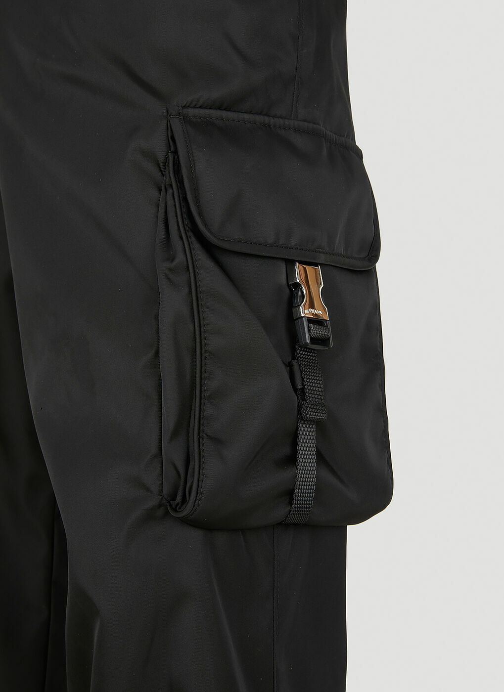 Re-Nylon Cargo Pants in Black Prada