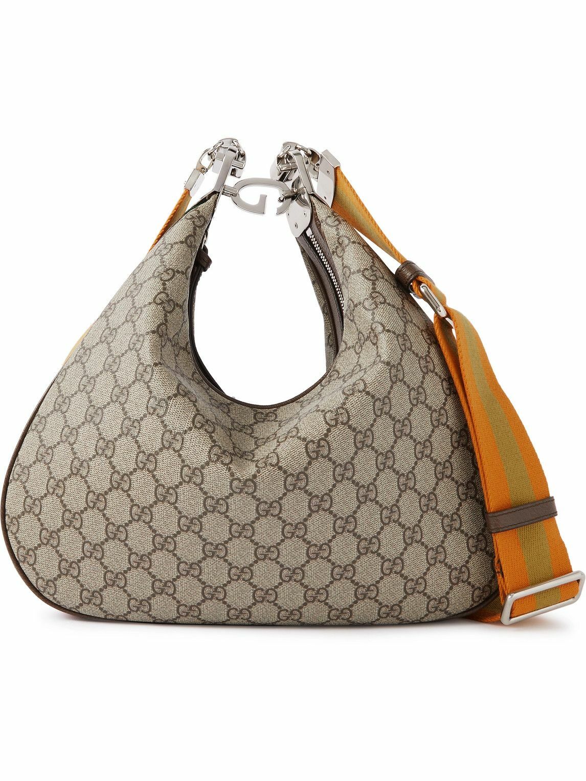 GUCCI Attache Large Textured LeatherTrimmed CoatedCanvas Messenger