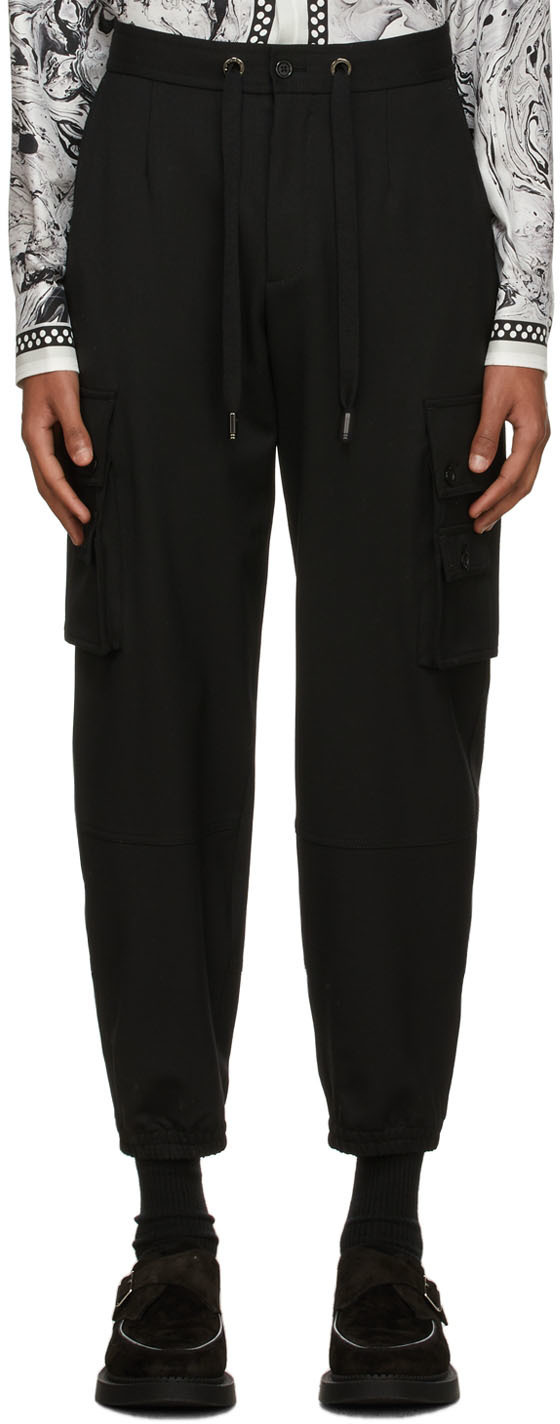 Dolce & Gabbana Black Nylon Cargo Jogger Men Sweatpants Pants