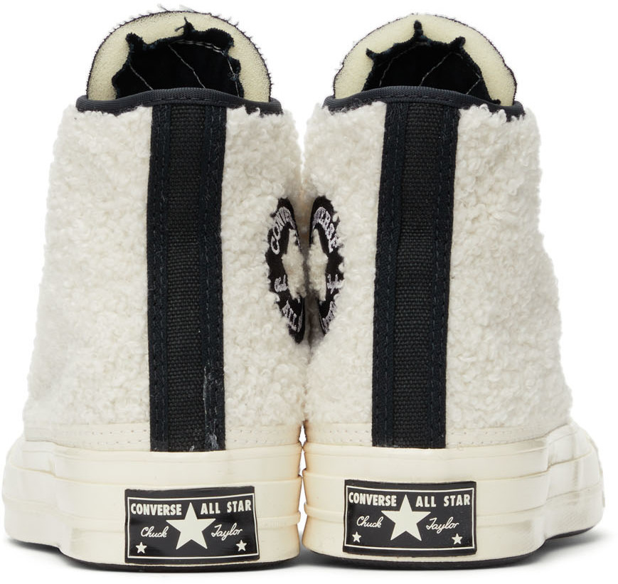 Converse White & Black Sherpa Chuck 70 Varsity Sneakers Converse