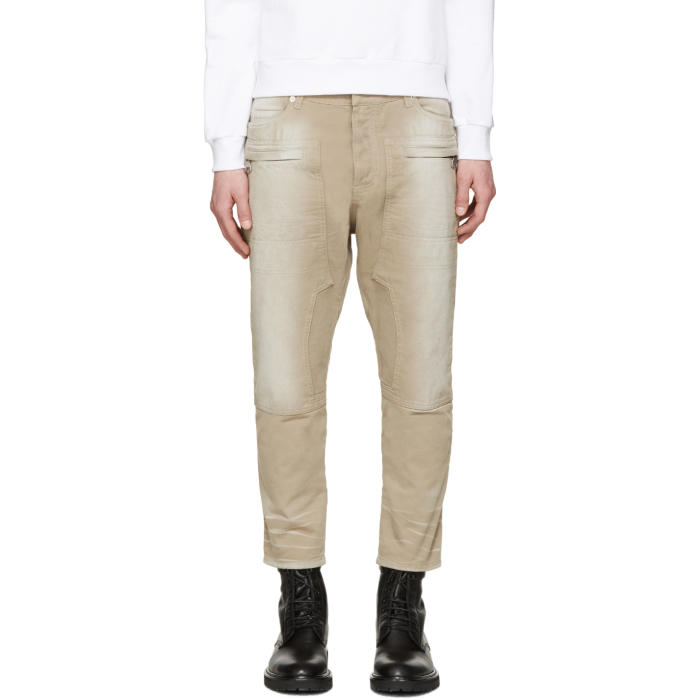 Balmain Tan Cropped Jeans Balmain